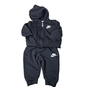Nike Baby Boy Girl Tracksuit Set 3M Black Full Zip Hoodie & Joggers 1553-023